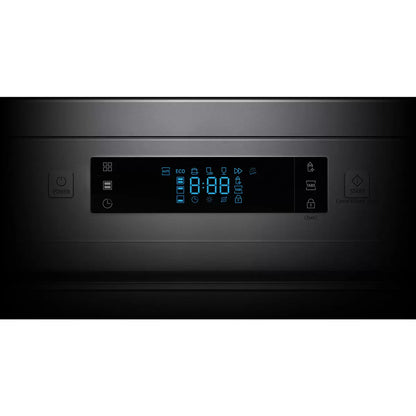 Samsung DW60M6050FS/EU silver dishwasher with 14 place setting capacity and energy-efficient dish cleaning performance .