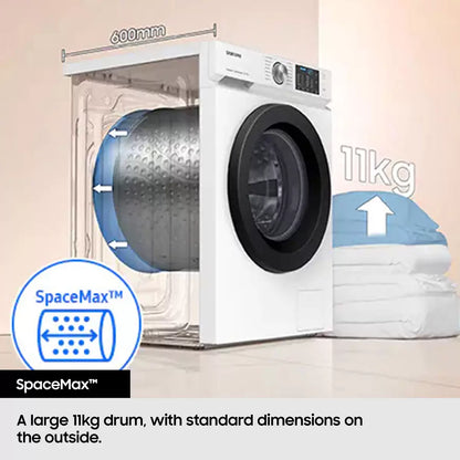 Samsung Series 5 WW11DG5B25ABEU 11kg 1400rpm A Rated Black Washing Machine with large capacity drum and energy-efficient performance .