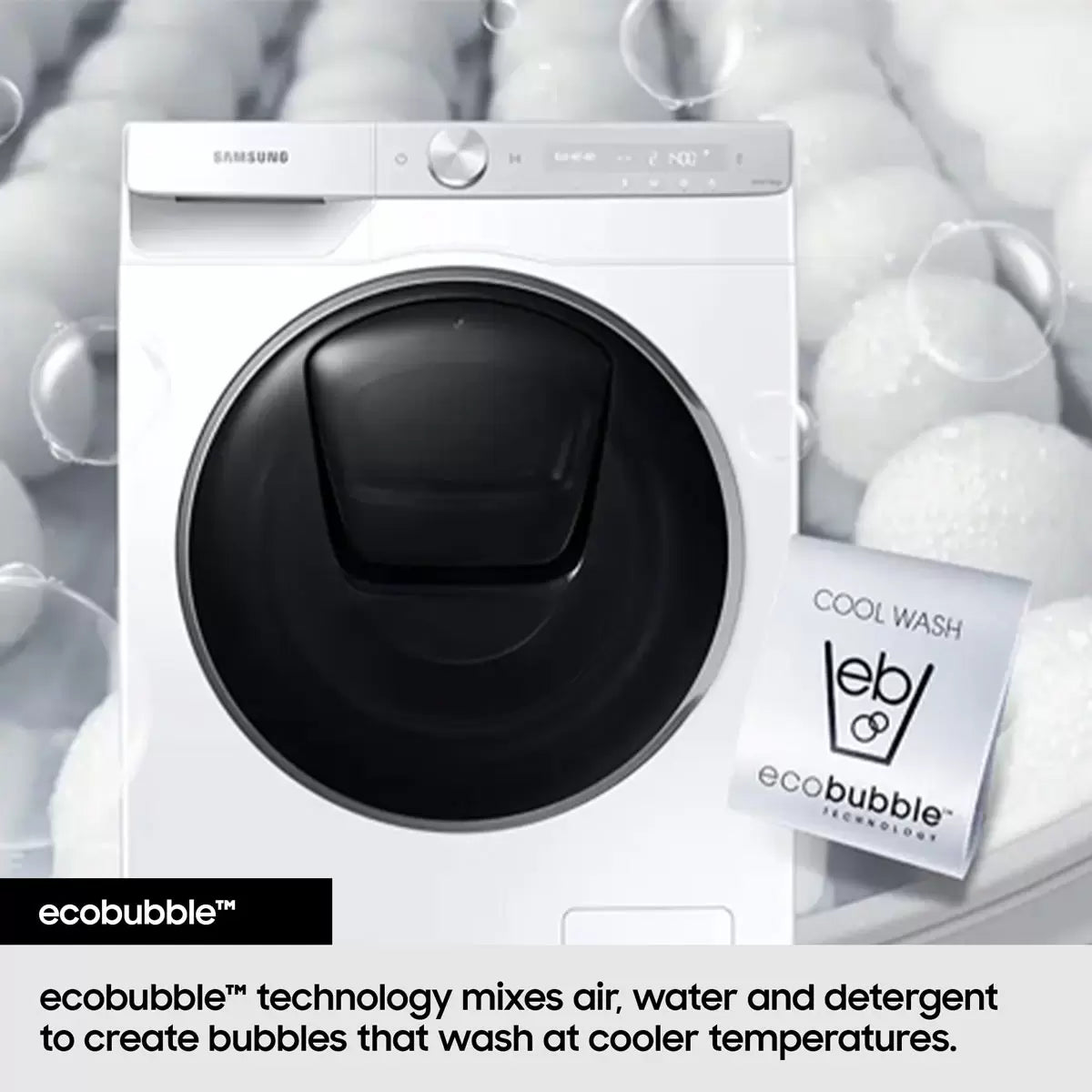 Samsung Series 5 WW11DG5B25ABEU 11kg 1400rpm A Rated Black Washing Machine with large capacity drum and energy-efficient performance .