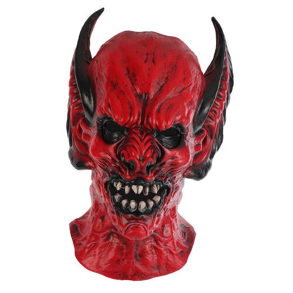 Front angle view of a black textured adult bat cosplay mask with sculpted ears and eye cutouts shown against a plain backdrop.