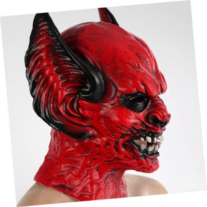 Front angle view of a black textured adult bat cosplay mask with sculpted ears and eye cutouts shown against a plain backdrop.