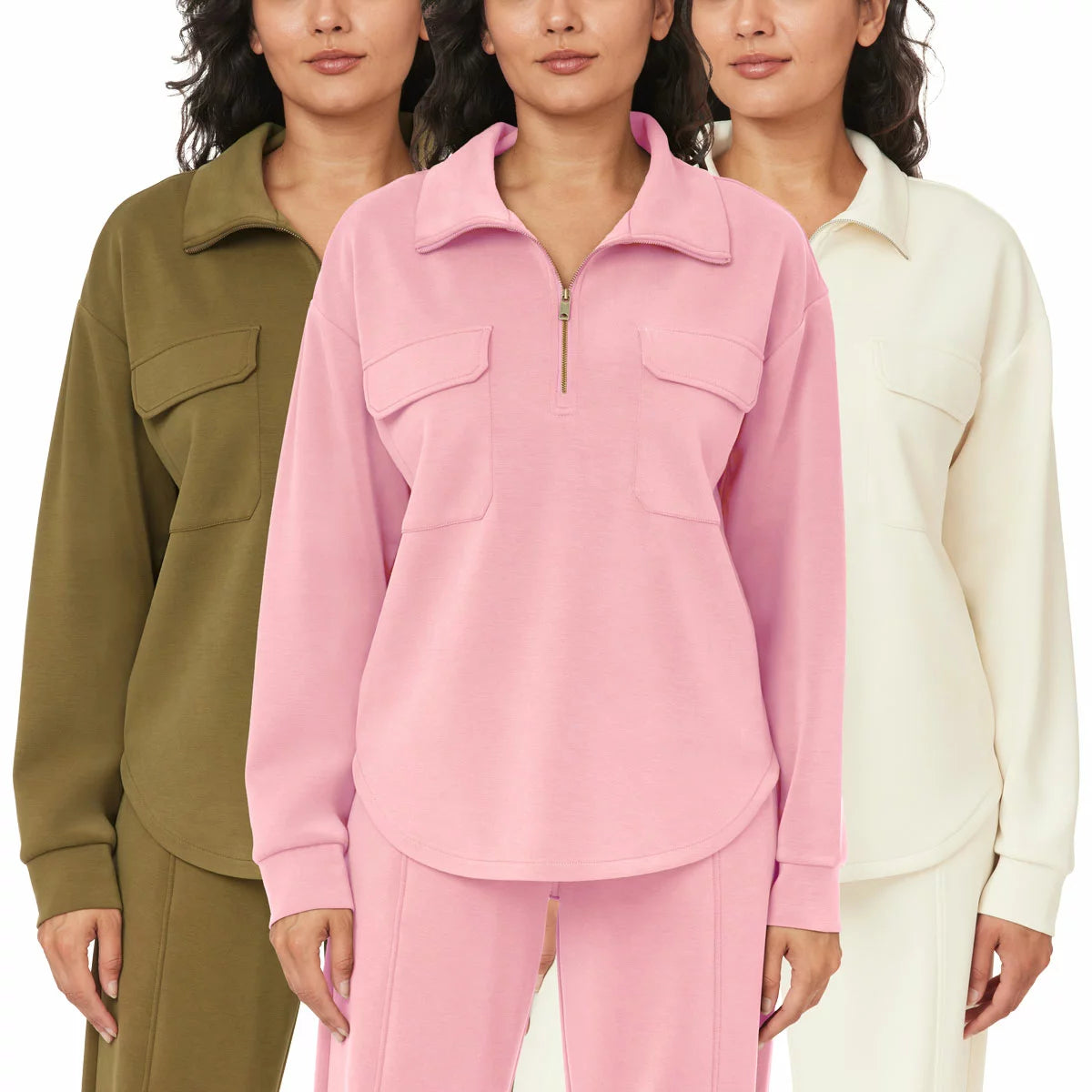 Scotch & Soda Ladies 1/2 Zip Shirt with comfortable half-zip design and lightweight casual fit for everyday wear