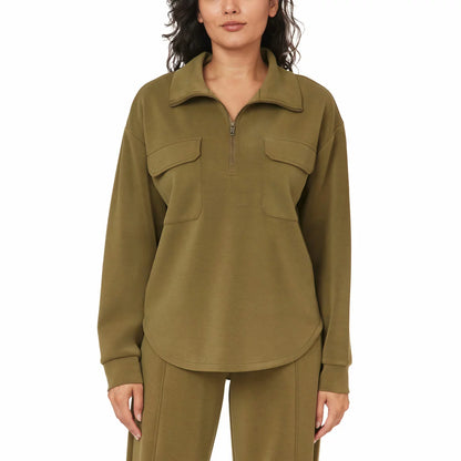 Scotch & Soda Ladies 1/2 Zip Shirt with comfortable half-zip design and lightweight casual fit for everyday wear