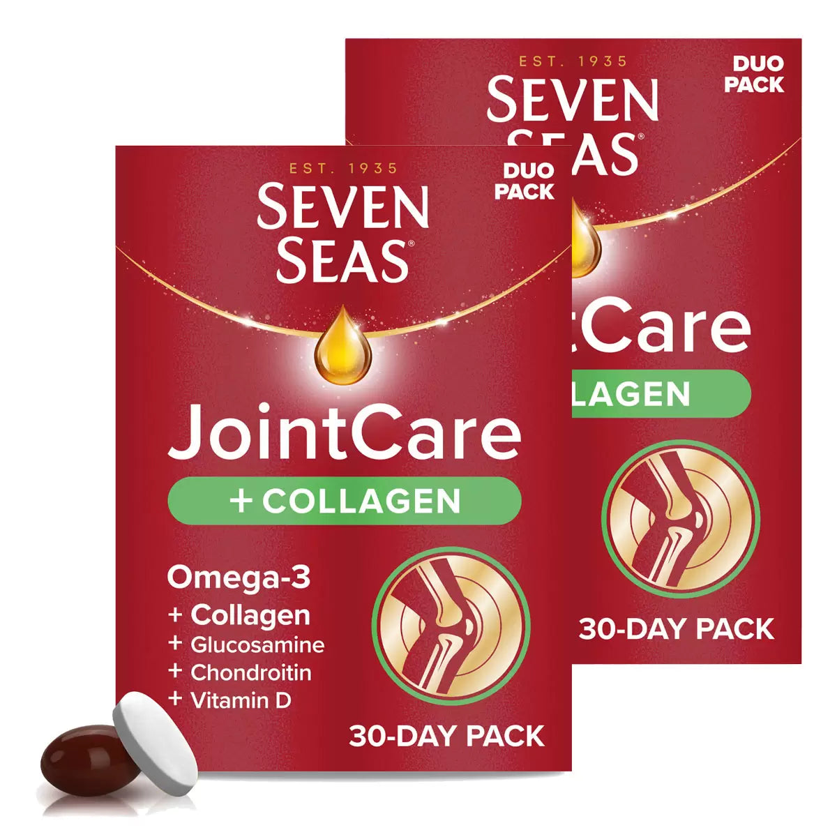 Seven Seas Joint Care Collagen 2 x 60 count collagen supplement for joint health mobility and daily wellness support