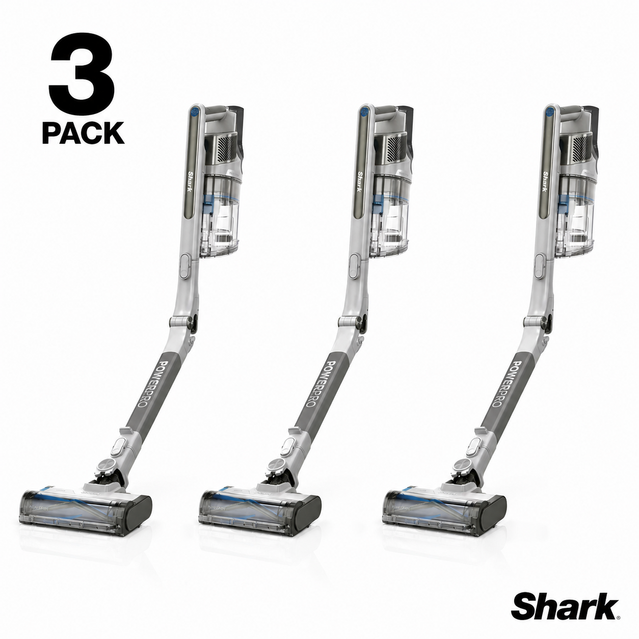 Shark PowerPro Pet Cordless Stick Vacuum IZ380UKT in use on carpet, removing pet hair with Anti Hair Wrap technology and cordless convenience.