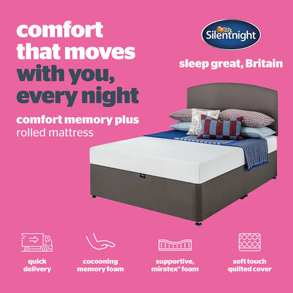 Silentnight Comfort Memory Plus rolled foam mattress available in multiple sizes