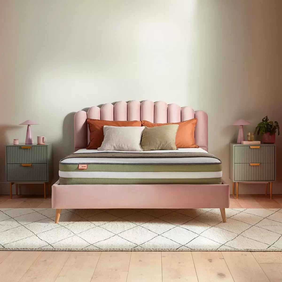 Silentnight Just Breathe rolled mattress unboxing on a bed frame showing its highly breathable layered fabric construction.