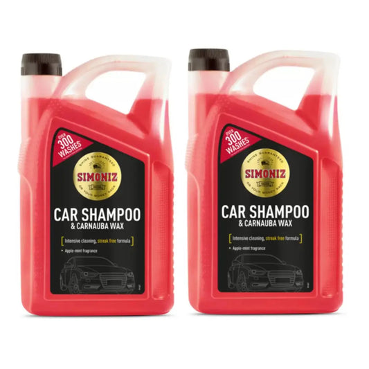 Simoniz Car Shampoo with Carnuba Wax 5 litre pack of 2 for deep cleaning and glossy car paint protection/1