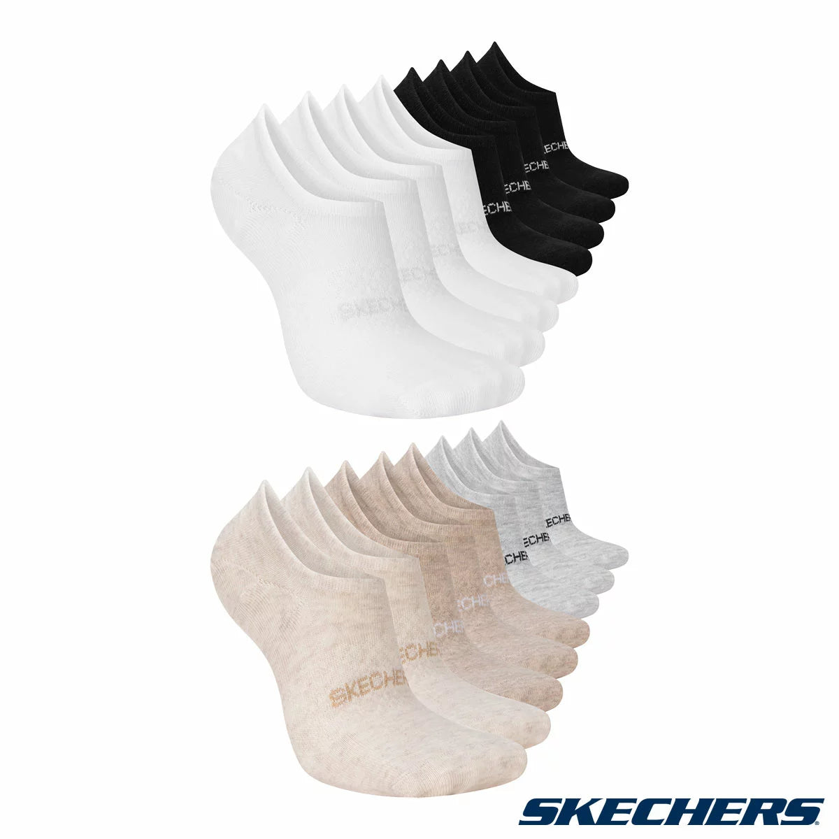 Skechers Ladies No Show Sock 8 Pack comfortable breathable invisible fit socks for women