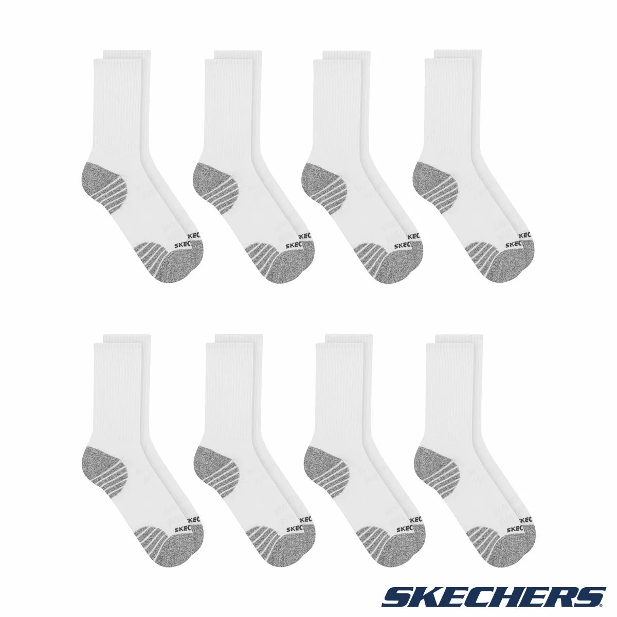 Skechers Men's Crew Sock 8 Pack breathable cushioned everyday crew socks for men/2