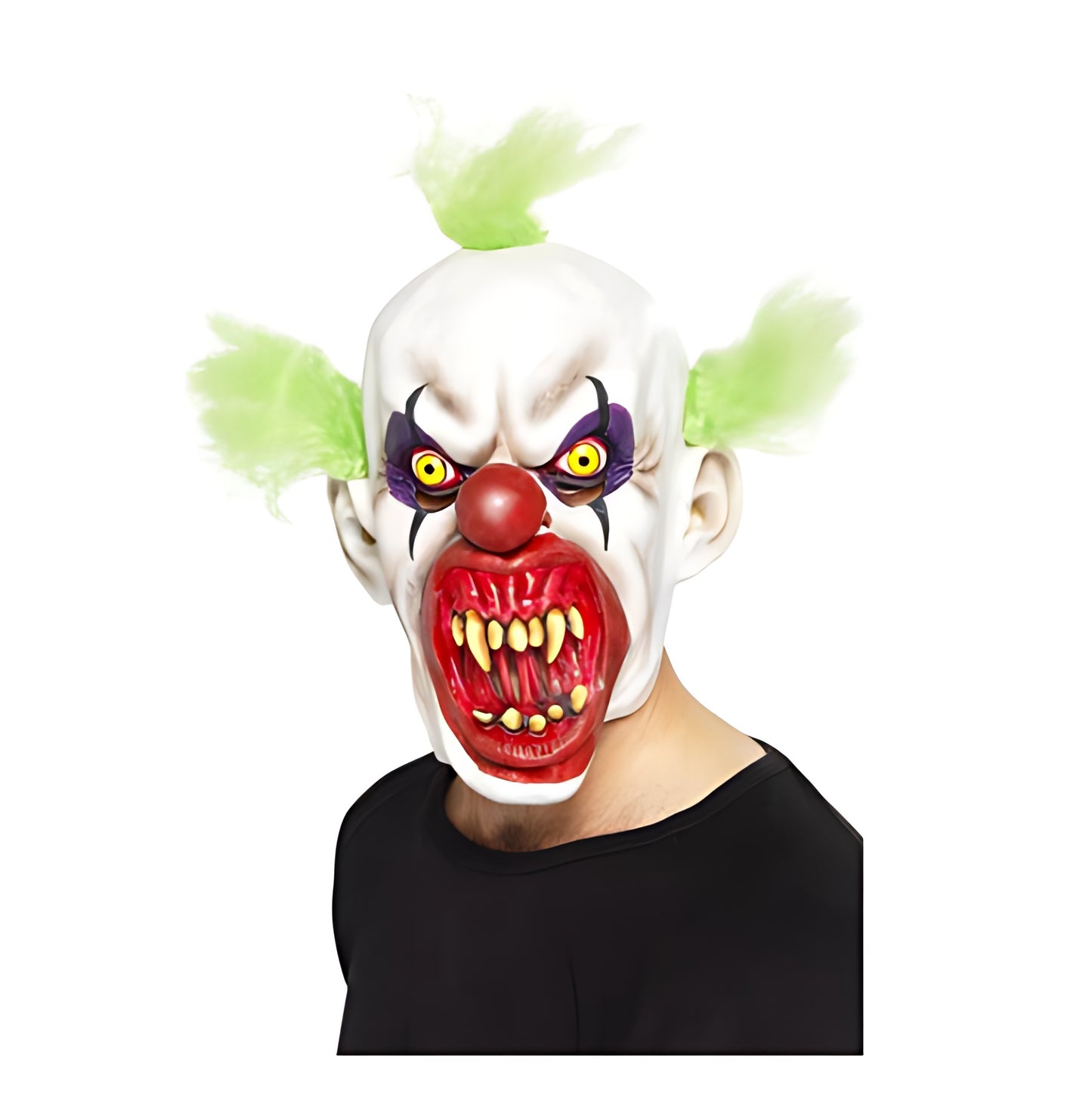 Terrify everyone with Smiffy's Sinister Clown Mask from Elite Store. High-grade rubber build with bright green wig hair. Dependable courier service across the UK.