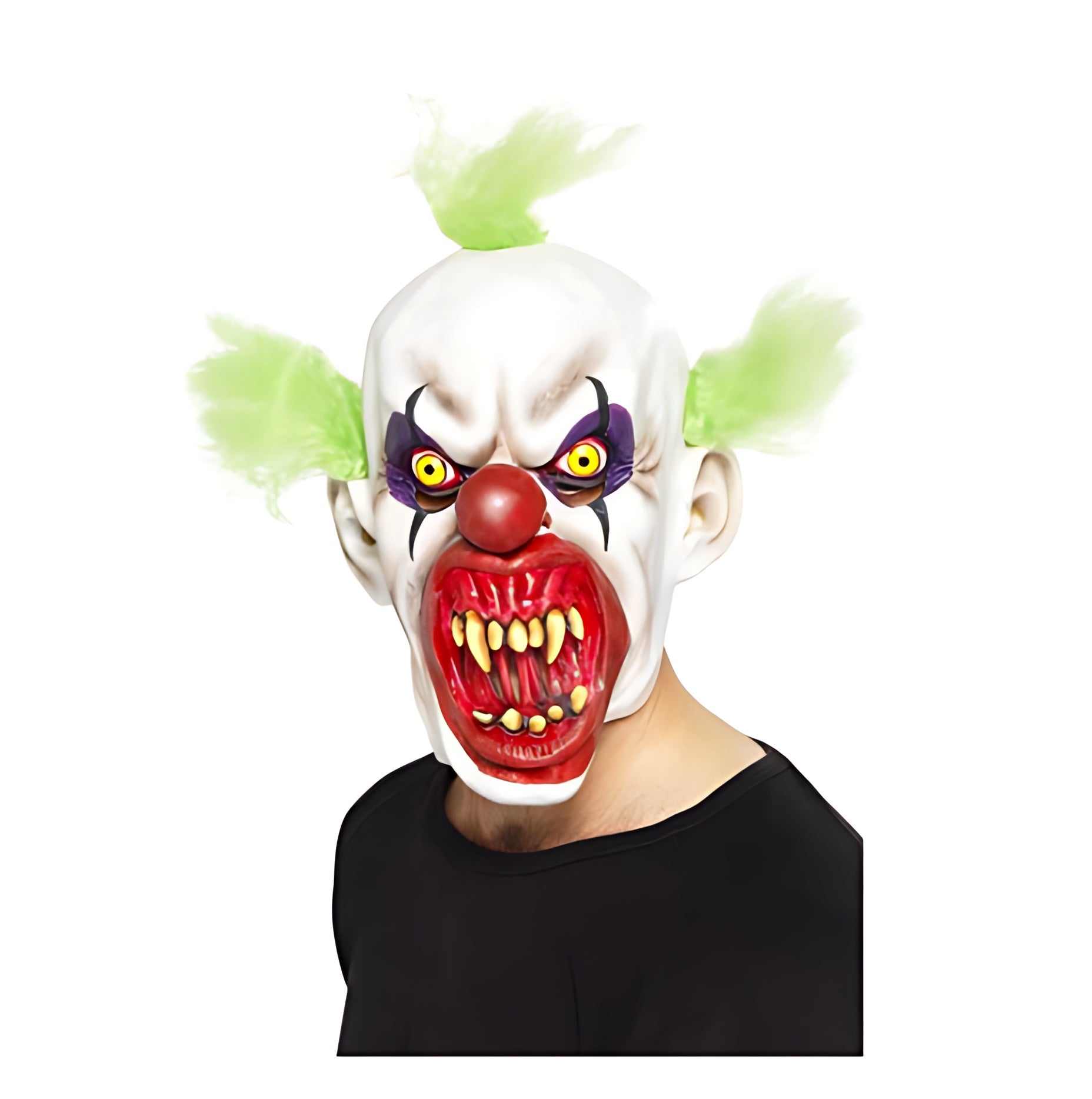 Terrify everyone with Smiffy's Sinister Clown Mask from Elite Store. High-grade rubber build with bright green wig hair. Dependable courier service across the UK.
