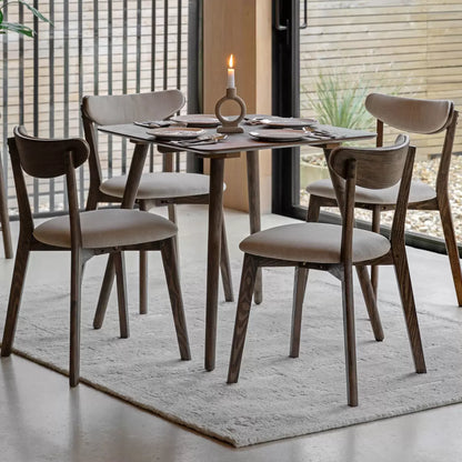 Gallery Hatfield Small Dining Table | Space-Saving Natural & Smoked Finish | Best for Compact Dining Spaces