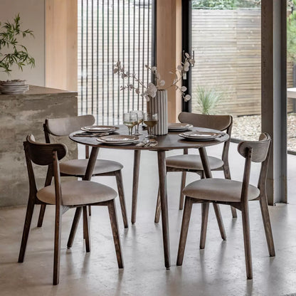 Gallery Hatfield Small Dining Table | Space-Saving Natural & Smoked Finish | Best for Compact Dining Spaces