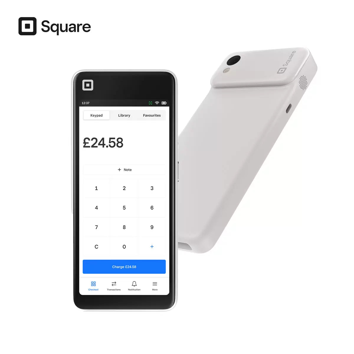 Square handheld card reader and portable payment machine with protective case for mobile and retail payments