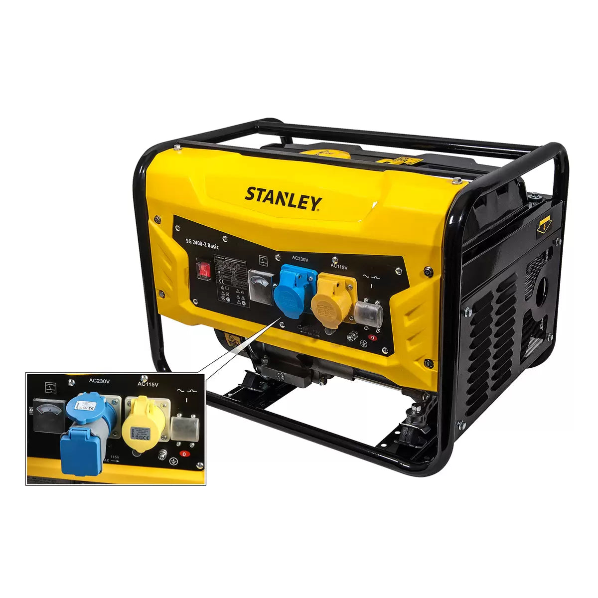 Stanley 2400W Dual Voltage Generator SG400 providing portable power for construction sites, outdoor projects, and emergency backup use