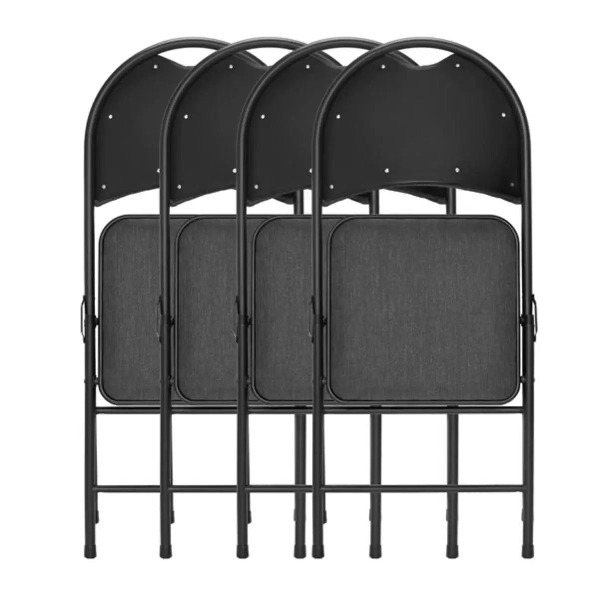 Star Elite high back padded fabric folding chairs 4 pack with steel frame and foldable design for events, offices, and home seating