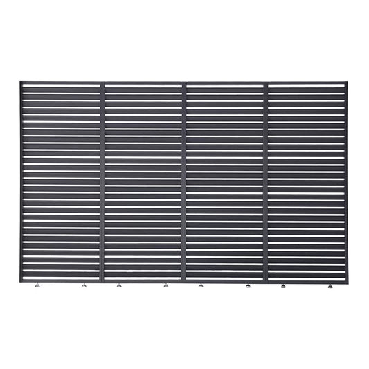 Sunvilla 7ft 6in by 12ft 2in fixed louvered wall panel installed on a modern outdoor patio structure from Elite Store.