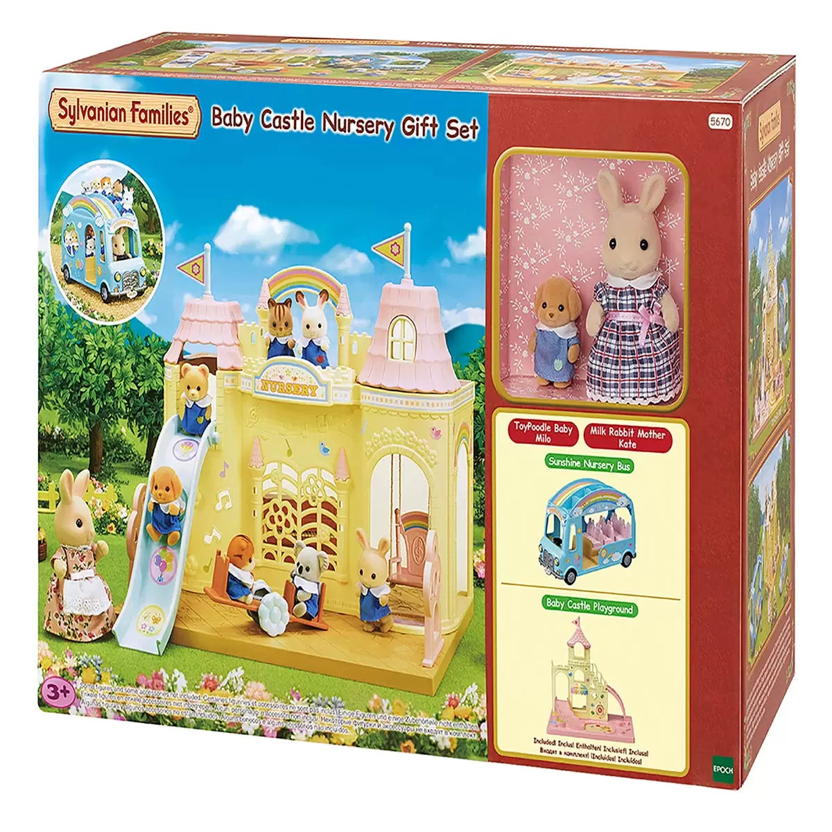 Sylvanian Families Baby Castle Nursery Gift Set Bundle with nursery accessories and collectible characters for children
