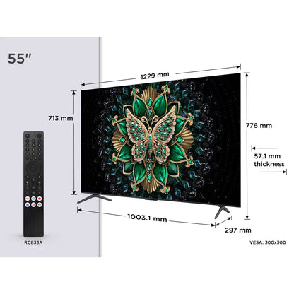 TCL 55 Inch Mini LED Smart TV with 4K Ultra HD HDR display and Smart TV streaming features TCL 55C6K