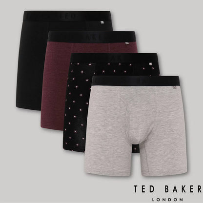 Ted Baker Men's Boxers 4 Pack in soft cotton with elastic waistband and stylish patterns/1