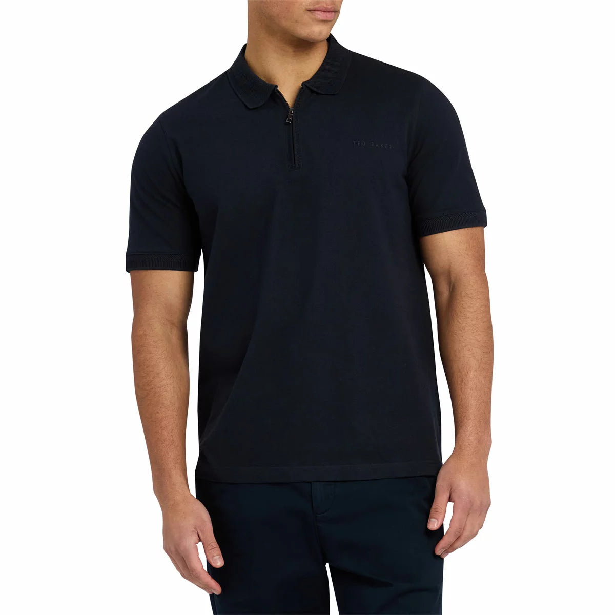 Ted Baker Men's Cyrile Zip Polo Shirt with modern zip neck and tailored smart casual fit/3