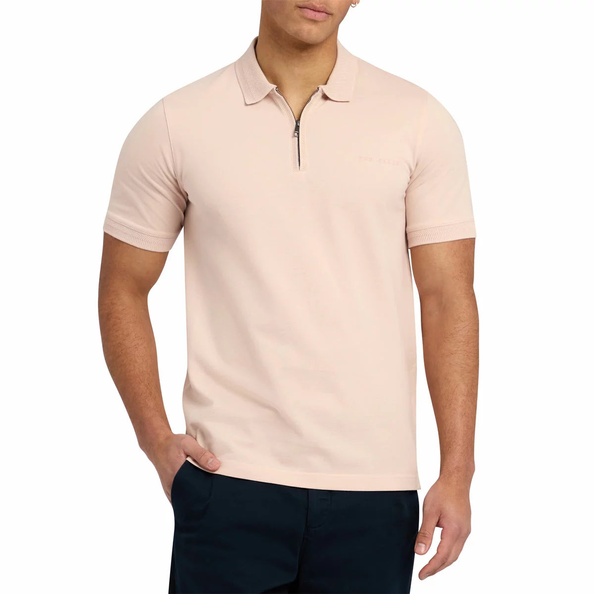 Ted Baker Men's Cyrile Zip Polo Shirt with modern zip neck and tailored smart casual fit/4