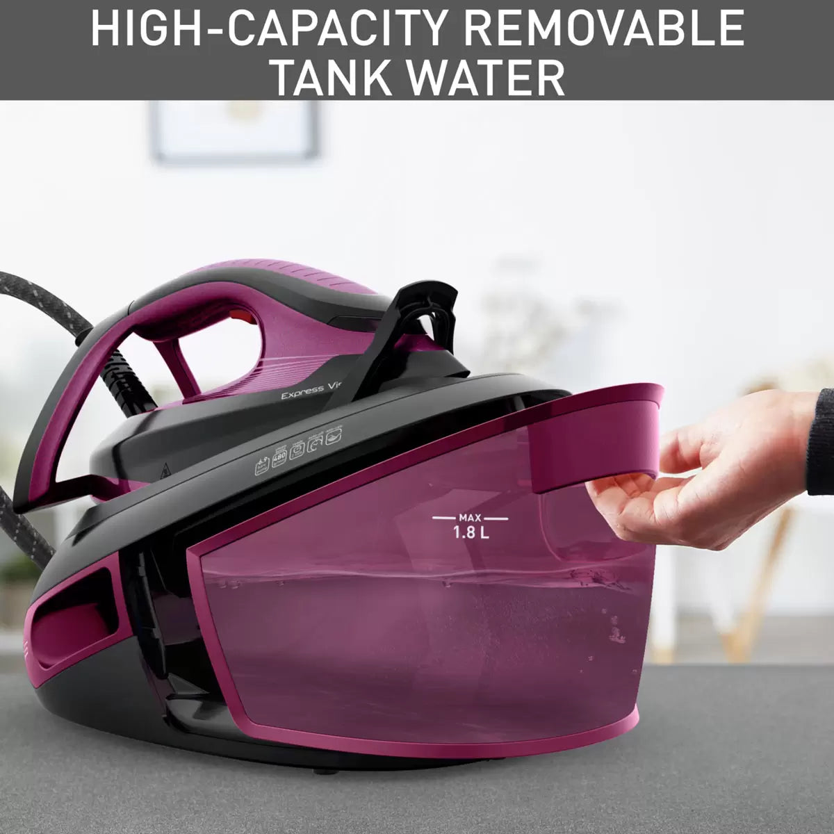 steam generator iron with powerful steam and built in fabric lighting - 2