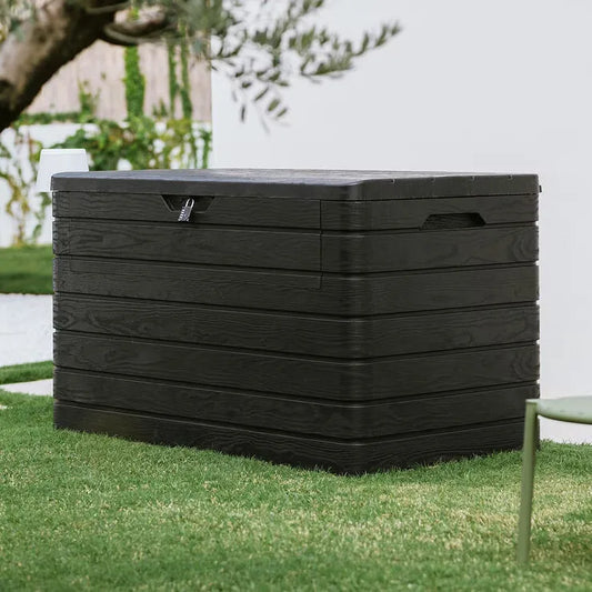 Toomax Dolomiti 970 Litre large grey outdoor storage deck box.