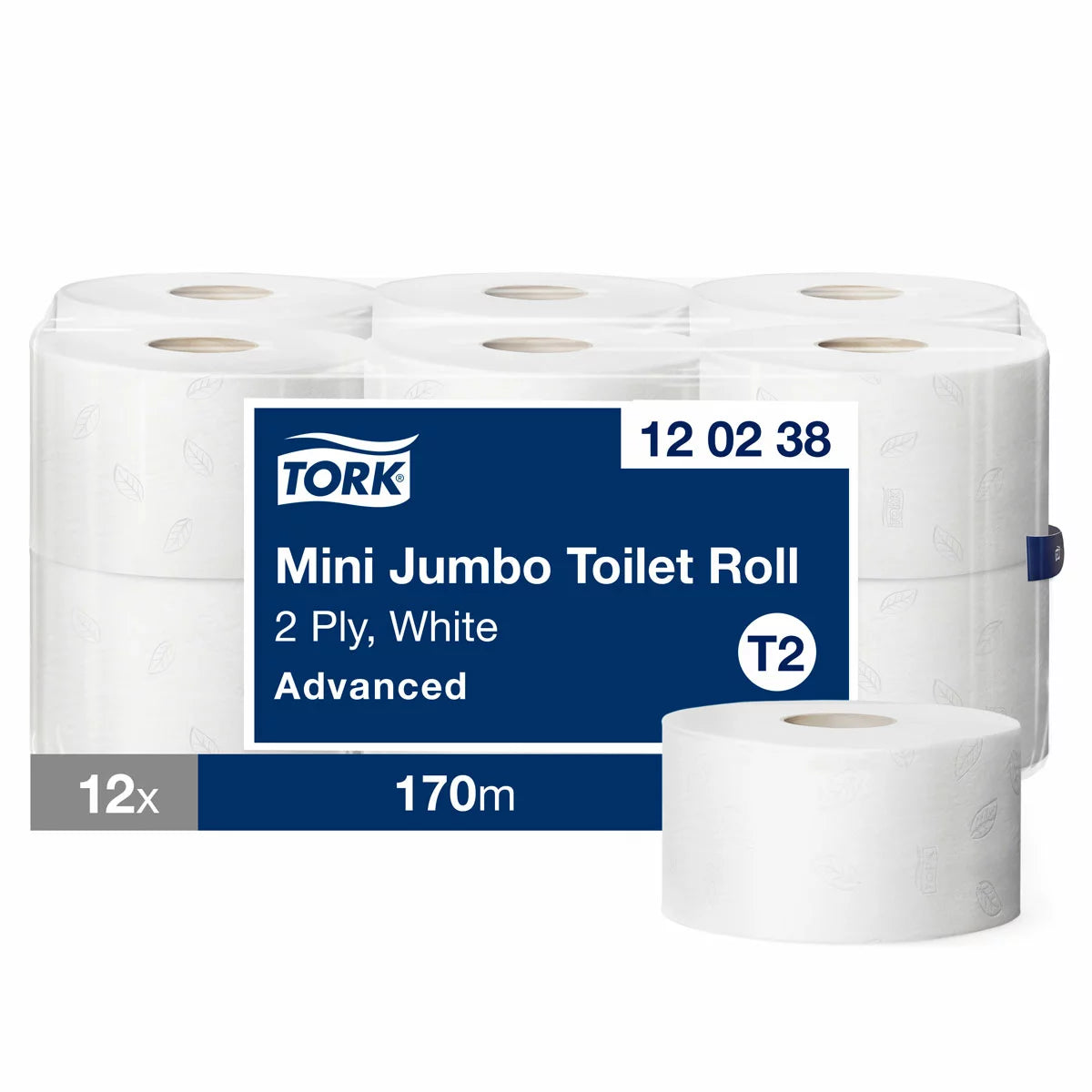Tork Mini Soft Jumbo Basic Toilet Roll 12 x 170m for commercial washrooms high-capacity hygiene tissue