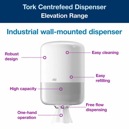 Tork Centrefeed Hand Towel Dispenser for hygienic paper towel dispensing in commercial washrooms and workplaces