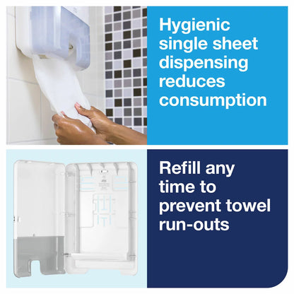 Tork Xpress Multifold Hand Towel Dispenser for hygienic one-at-a-time towel dispensing in commercial washrooms