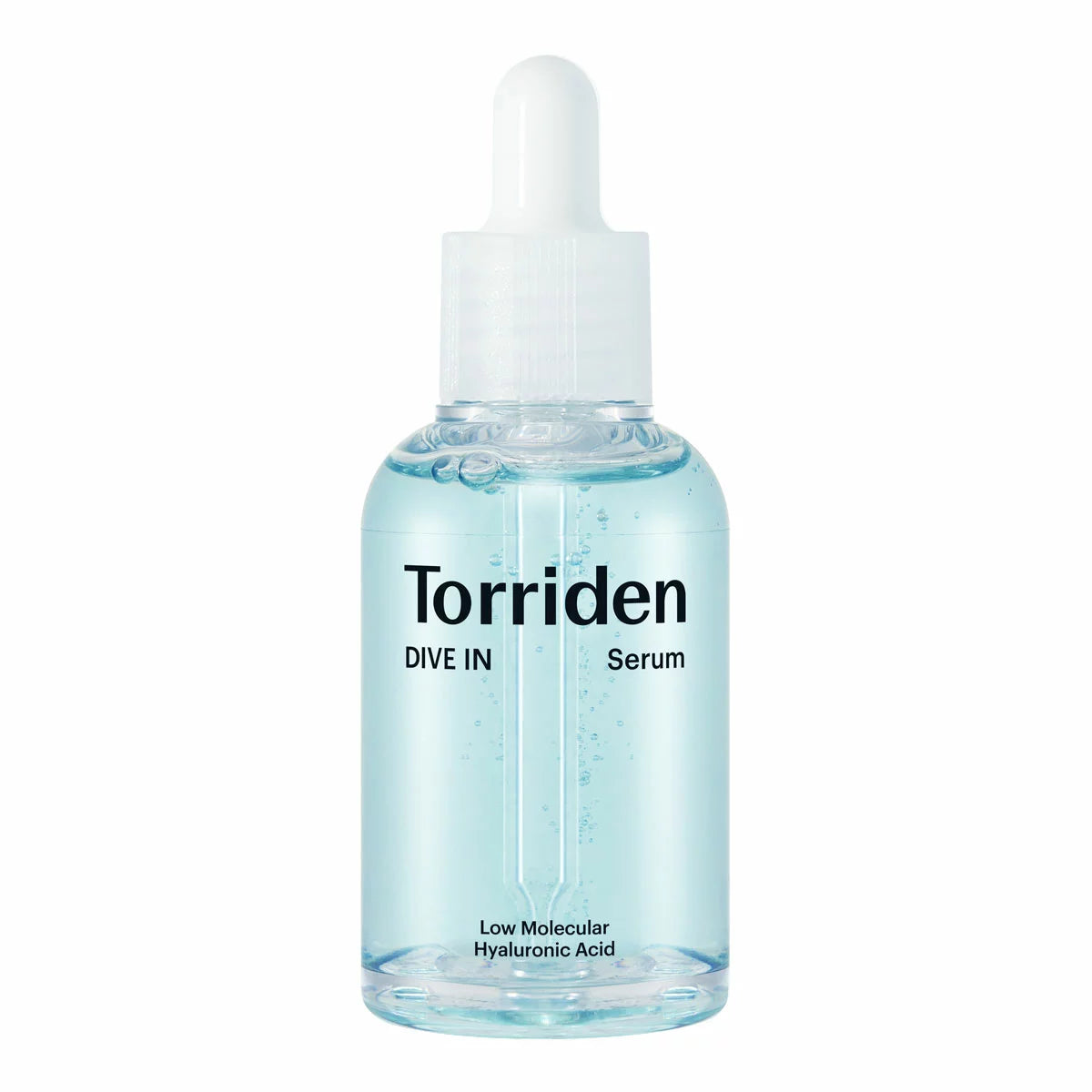The Torriden Dive-in Serum collection, featuring two 50ml bottles and one 20ml travel bottle, displayed against a clean, professional background