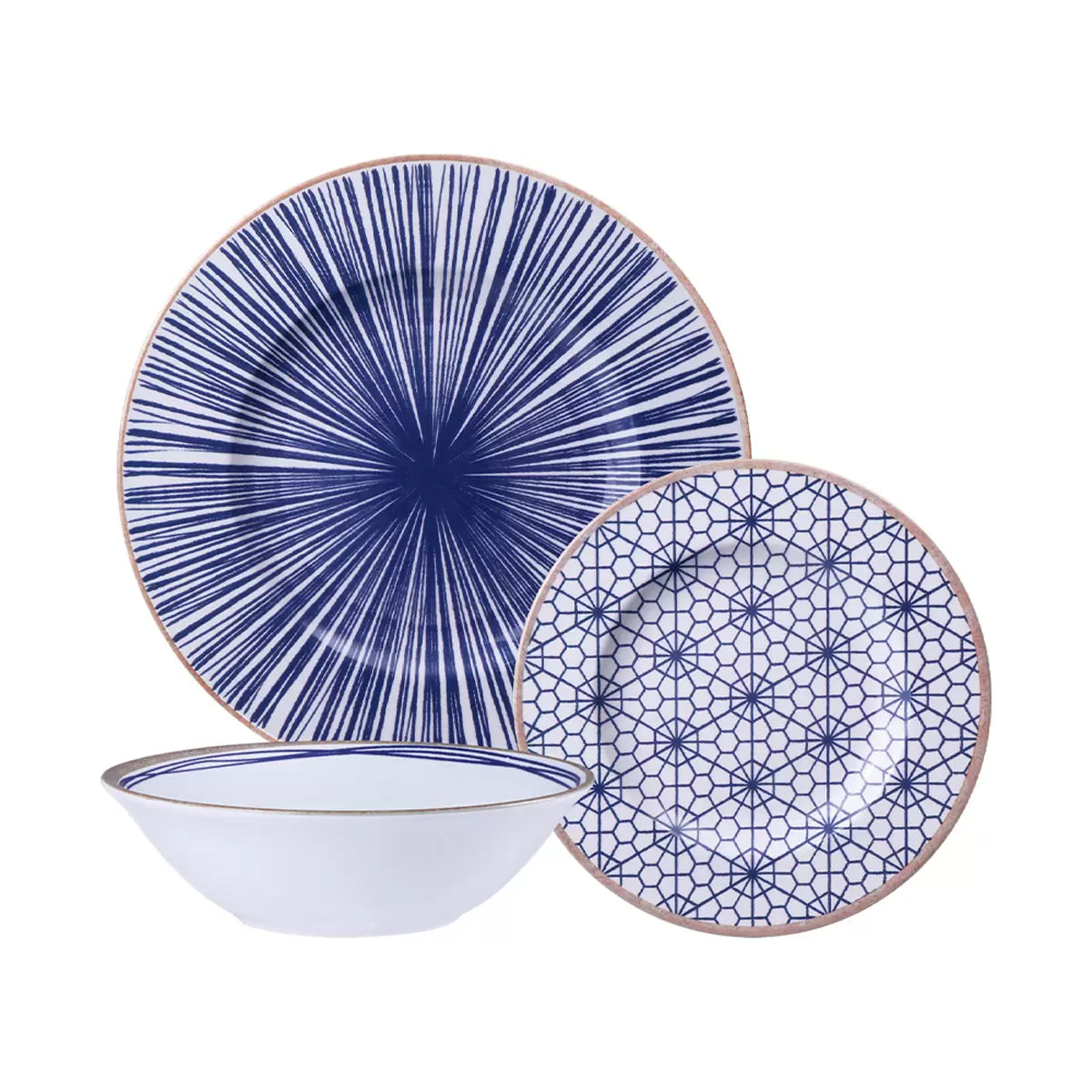 Tramontina Abstratta Dinnerware Set 12 Piece modern abstract style plates and bowls for everyday dining