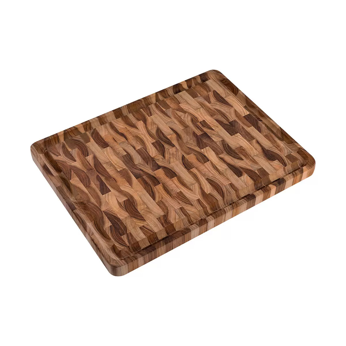 Tramontina End Grain Teak Wood Chopping Board with durable knife-friendly end grain teak surface for food preparation