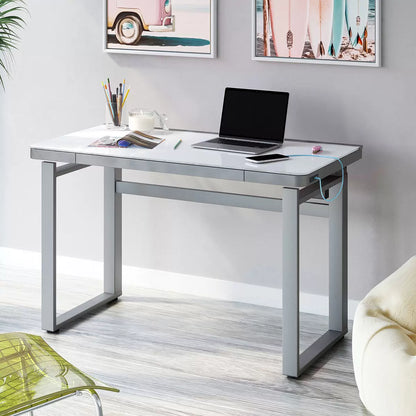 Tresanti Aurora power adjustable height desk with integrated LED lights and electric sit-stand functionality for home office use