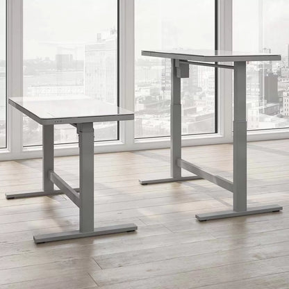 Tresanti Geller Power Adjustable Height Tech Desk in white with electric sit-stand adjustment for ergonomic home office use