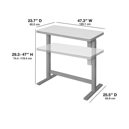 Tresanti Geller Power Adjustable Height Tech Desk in white with electric sit-stand adjustment for ergonomic home office use