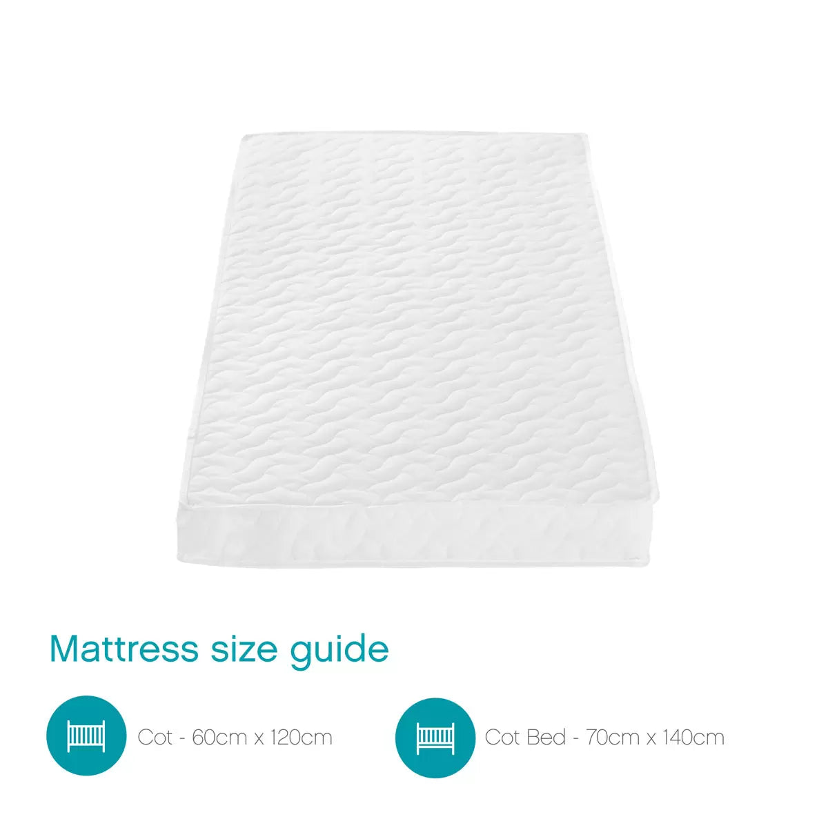 Tutti Bambini Pocket Sprung Cot Mattress in two sizes for breathable baby comfort and nursery sleep support/2