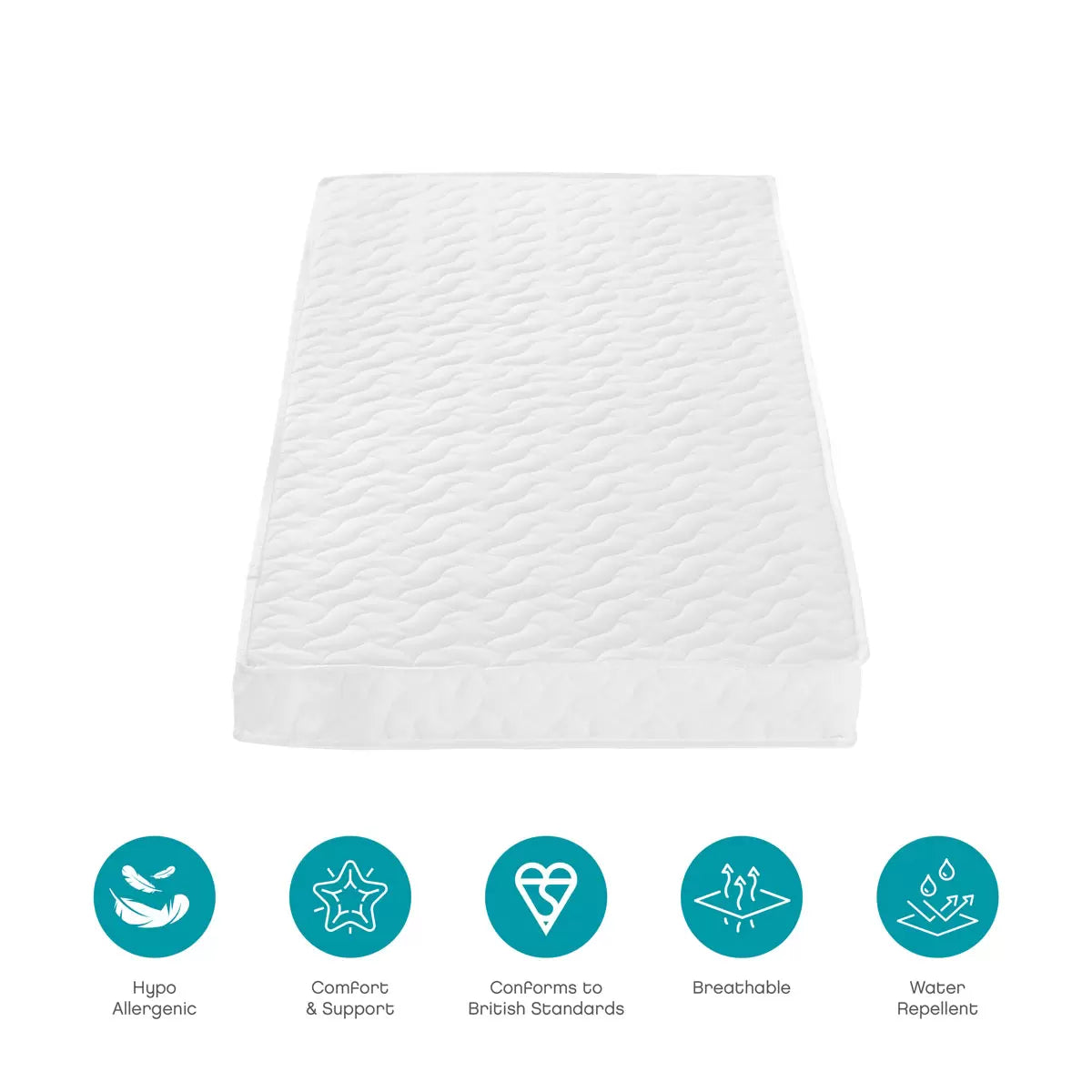 Tutti Bambini Pocket Sprung Cot Mattress in two sizes for breathable baby comfort and nursery sleep support/6