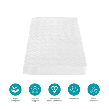 Tutti Bambini Pocket Sprung Cot Mattress in two sizes for breathable baby comfort and nursery sleep support/6