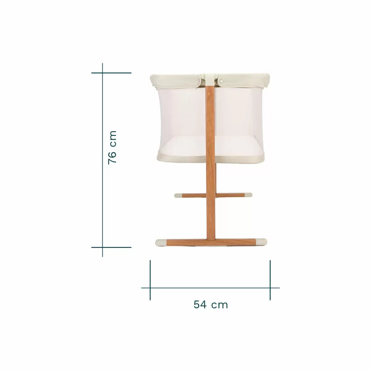 Breathable walnut rocking crib with mesh sides for newborn baby comfort - 3