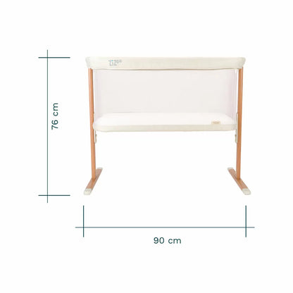 Tutti Bambini ZiZee breathable rocking crib in walnut and ecru with mesh sides for newborn bedside sleeping/2