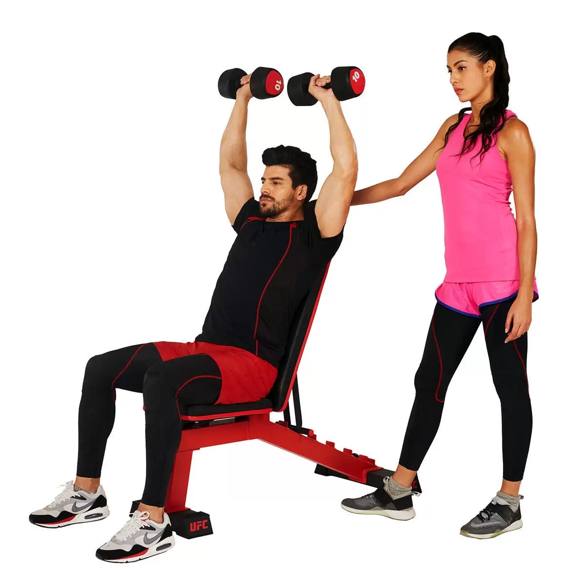 UFC Deluxe FID adjustable weight bench with flat incline decline positions for home gym strength training workouts