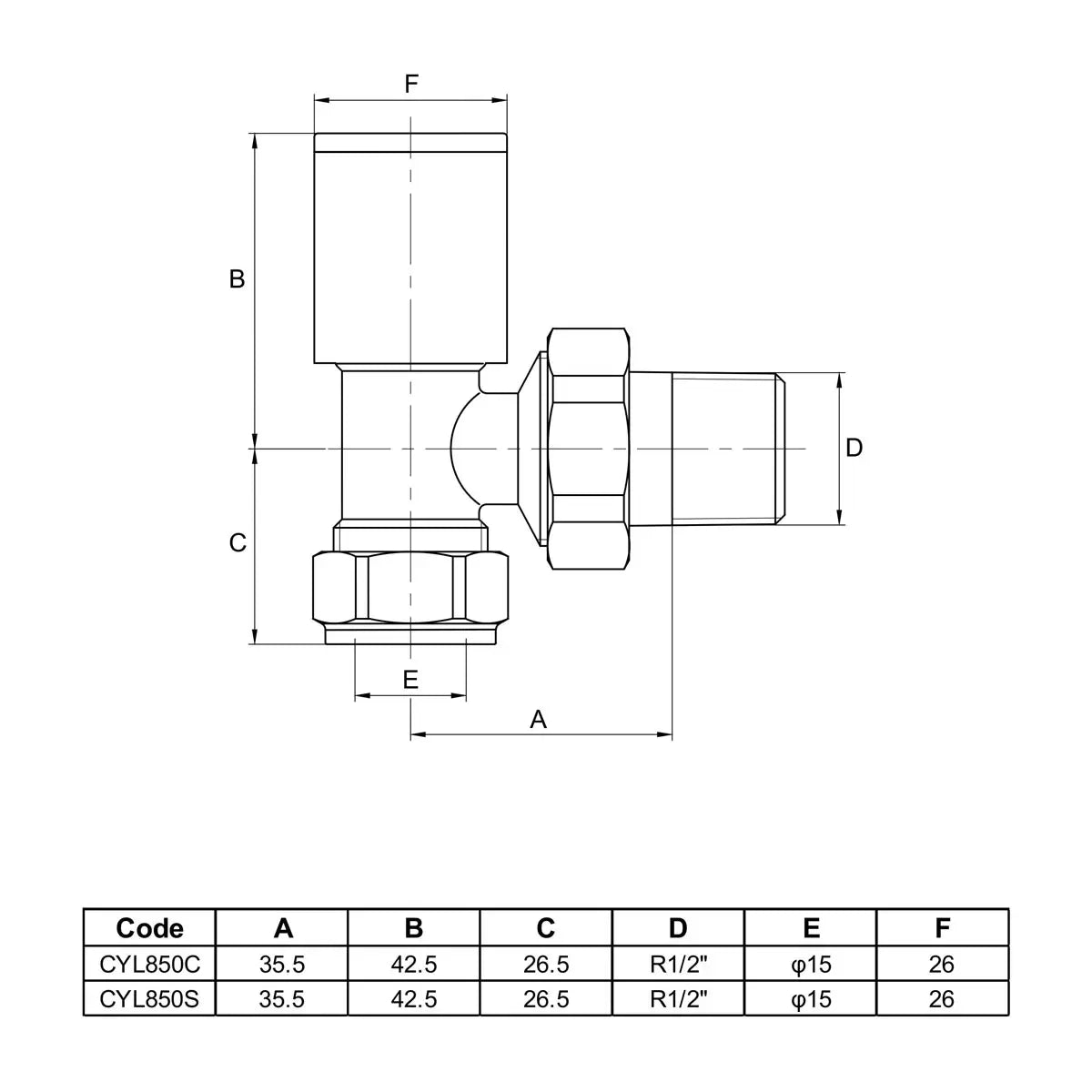 Ultraheat Cylindrical-25 vertical manual angled radiator valve pair in anthracite grey with chrome tail connection point.