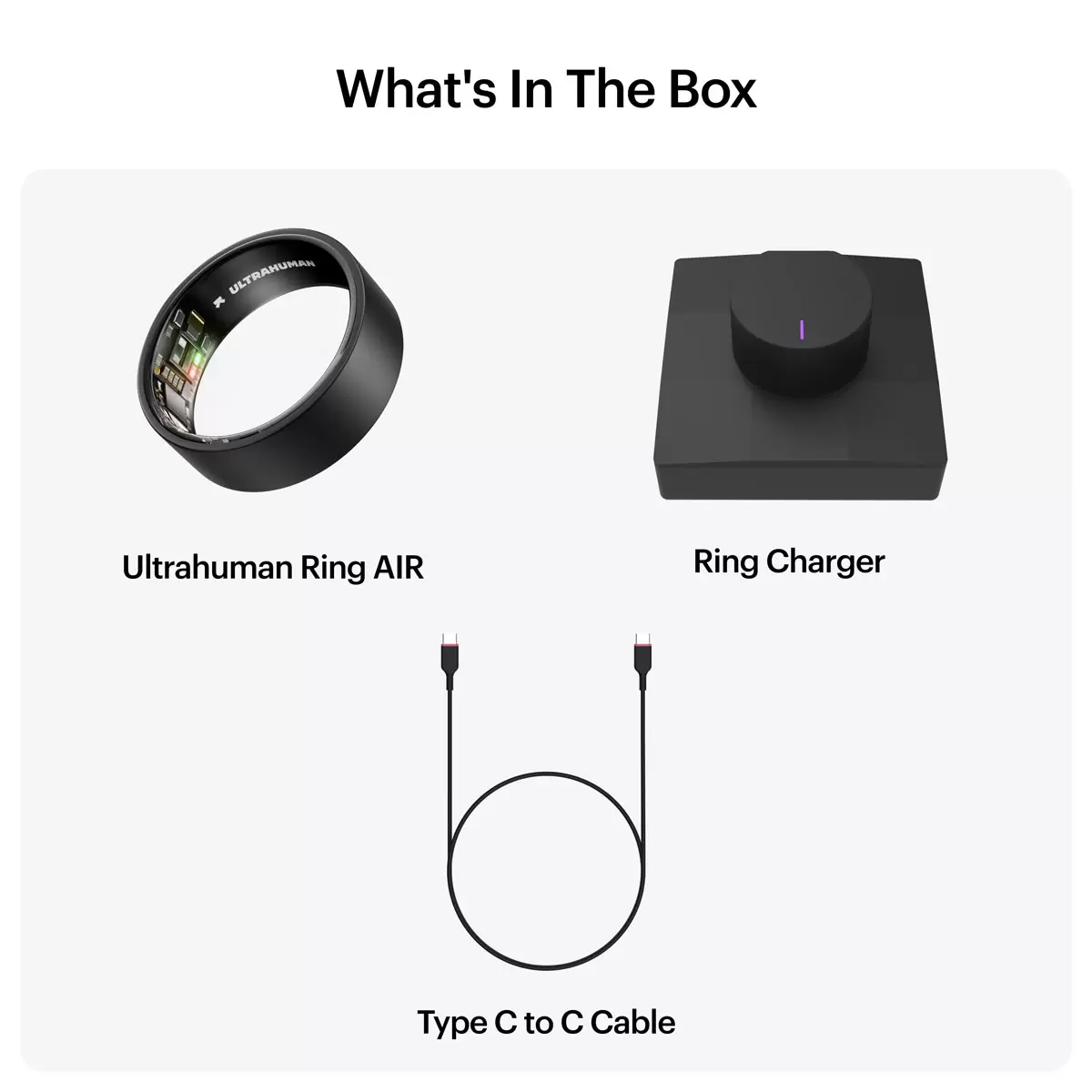 Close-up view of the internal sensors of the Ultrahuman Ring AIR smart ring.
