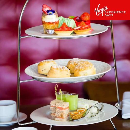 Virgin Experience Days traditional afternoon tea for two with cakes sandwiches and tea