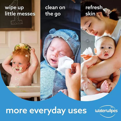 WaterWipes Biodegradable Baby Wipes 12 x 60 pack for newborns and sensitive skin made with 99.9% pure water