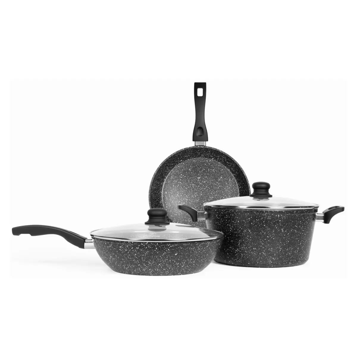 Westinghouse Essentials 5 Piece Non-Stick Cookware Set with durable pots and pans for everyday cooking and easy cleaning