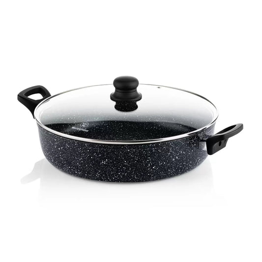 Westinghouse 32cm low non-stick casserole with tempered glass lid for family cooking and easy meal preparation